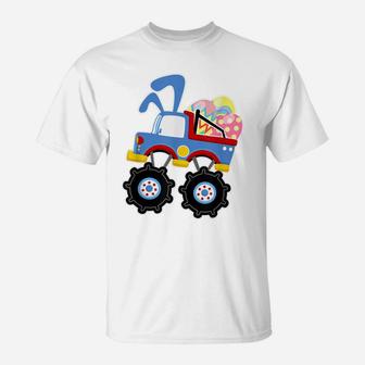 Funny Monster Truck Easter Shirts Kids Boys Toddler T-Shirt | Crazezy