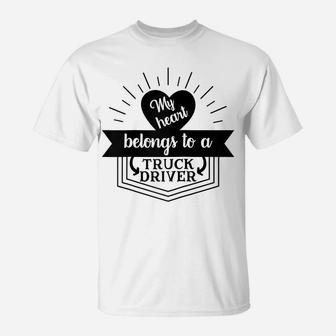 Funny Truck Driver Wife Trucker Gift Girlfriend Ladies Kids Raglan Baseball Tee T-Shirt | Crazezy UK
