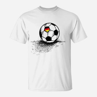 Germany Soccer Ball Flag Jersey - German Football Gift T-Shirt | Crazezy