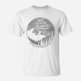 Get Lost In Nature Funny Camping Summer Vacay Campfire T-Shirt | Crazezy AU