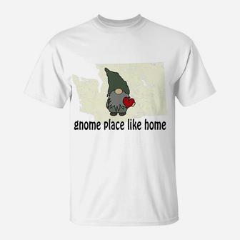 Gnome Place Like Home Washington T-Shirt | Crazezy