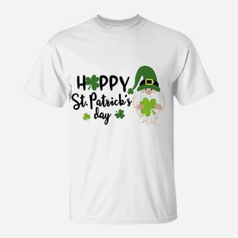 Gnome T Shirt Shamrock Lucky Womens Happy St Patricks Day T-Shirt | Crazezy
