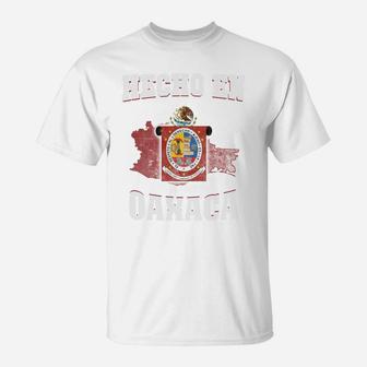 Hecho En Oaxaca Mexican Flag Mexico Coat Of Arm T-Shirt | Crazezy
