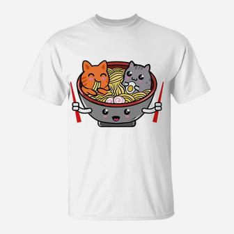 Kawaii Japanese Anime Ramen Noodle Cat Hoodie T-Shirt | Crazezy