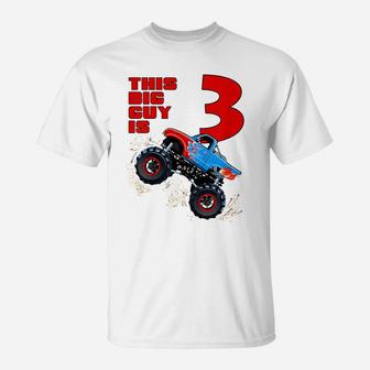 Kids Kids 3Rd Birthday Monster Truck Gift - 3 Yr Old Boys T-Shirt | Crazezy