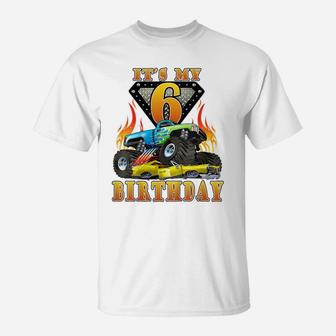 Kids Monster Truck 6 Year Old Shirt 6Th Birthday Boy Monster Car T-Shirt | Crazezy AU