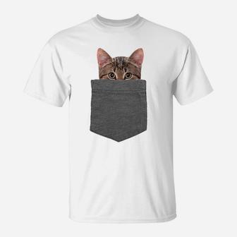 Kitty In Your Pocket Tshirt Cat Shirt T-Shirt | Crazezy