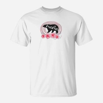 Mama Bear Cute Camping Tee For Women On Mothers Day T-Shirt | Crazezy