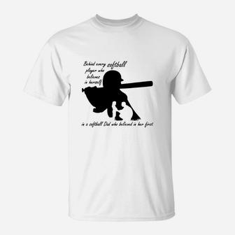 Mens Behind Every Softball Player Is Softball T-Shirt | Crazezy