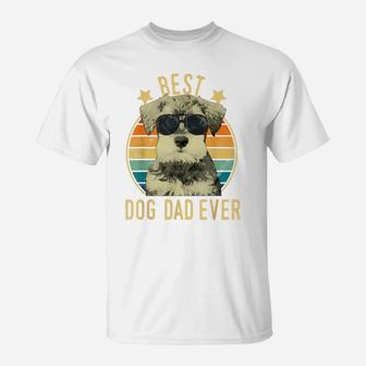 Mens Best Dog Dad Ever Miniature Schnauzer Father's Day Gift T-Shirt | Crazezy