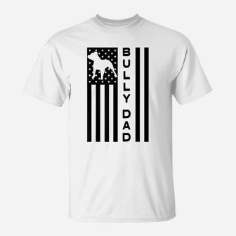 Mens Proud Bully Dad Men's Pitbull Shirt Us Flag Owner T-Shirt | Crazezy