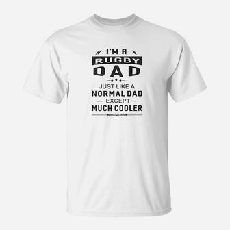 Mens Rugby Dad Like Normal Dad Except Much Cooler Mens T-Shirt | Crazezy