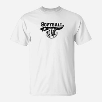 Mens Softball Dad Fathers Day Gift Father Sport Men T-Shirt | Crazezy