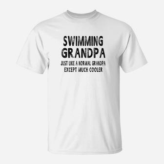 Mens Swimming Grandpa Fathers Day Gifts Grandpa Mens T-Shirt | Crazezy