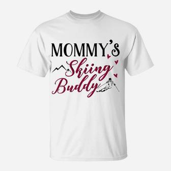 Mommys Skiing Buddy Mother Kid Matching T-Shirt | Crazezy UK