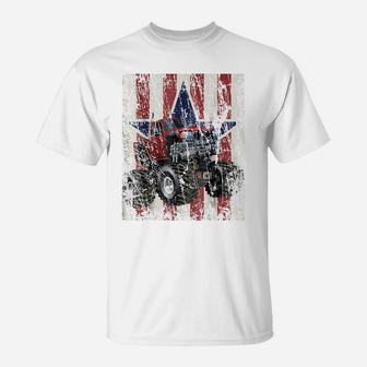 Monster Truck American Flag Extreme Distress T-Shirt | Crazezy