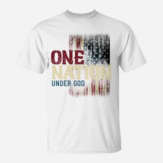 One Nation Under God, American Flag, Patriot, America Lovers Sweatshirt T-Shirt | Crazezy
