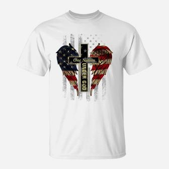 One Nation Under God Distressed Flag, Patriotic Christian, T-Shirt | Crazezy