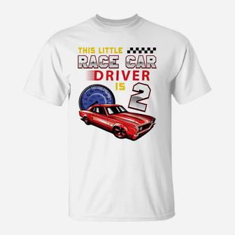 Race Car 2Nd Birthday Toddler Boy Racing 2 Year Old T-Shirt | Crazezy UK