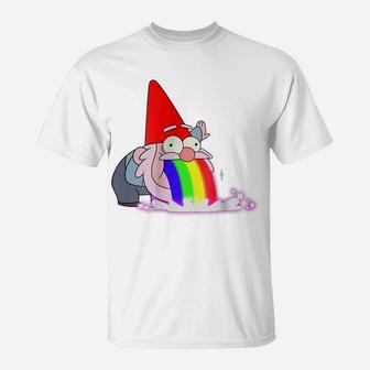 Rainbow Puking Gnome Gravity Inspired Big Dipper Falls Tee T-Shirt | Crazezy