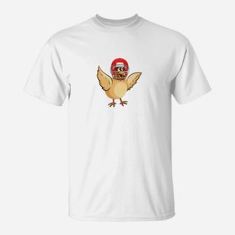 Retro Graphic Cute Art Rugby Football Chicken T-Shirt | Crazezy UK