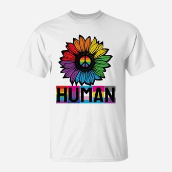 Sunflower Human Lgbt Flag Gay Pride Month Lgbtq Sweatshirt T-Shirt | Crazezy