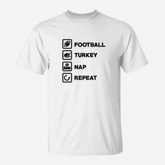 Thanksgiving Party Football Turkey Nap Funny Men Gift T-Shirt | Crazezy