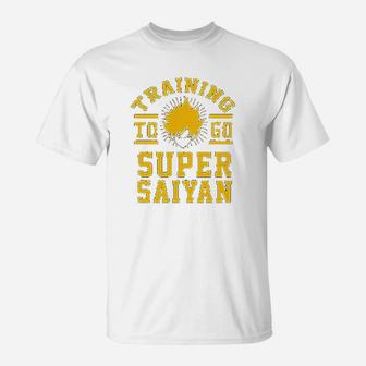 Training To Go Super Saiyan Funny Muscle Gym Workout T-Shirt | Crazezy