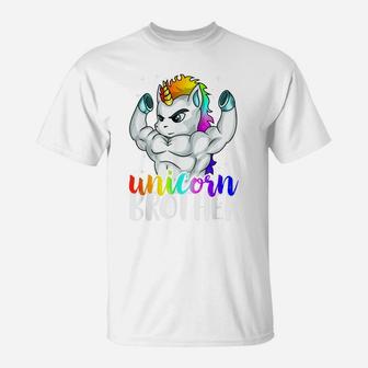 Unicorn Brother Sister To Big Bro Brothercorn Christmas Gift T-Shirt | Crazezy UK