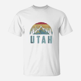 Utah Retro Vintage Mountains Hiking Nature T-Shirt | Crazezy
