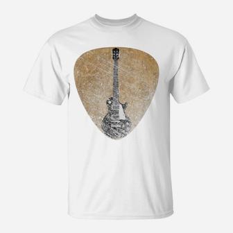 Vintage Guitar Pick Guitarist Lover Instrument Electric Bass T-Shirt | Crazezy AU