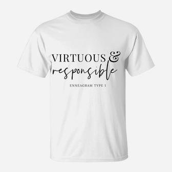Virtuous & Responsible | Enneagram Type One | Enneagram 1 T-Shirt | Crazezy CA