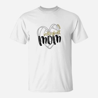 Volleyball Mom Volleyball Heart Cute Design T-Shirt | Crazezy