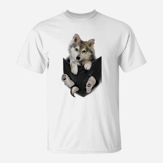 Wolf White Pup In Pocket Wolves Tee Shirt Gifts T-Shirt | Crazezy AU