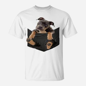 Womens Dog Lovers Gifts Pitbull In Pocket Funny Dog Pitubull T-Shirt | Crazezy