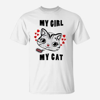 Womens Fuuny Cat,Girlfriend,Love T-Shirt | Crazezy