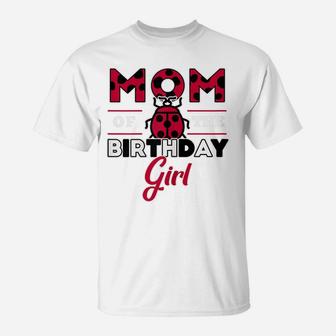 Womens Mom Of The Birthday Girl Ladybug Theme Mommy Party T-Shirt | Crazezy AU