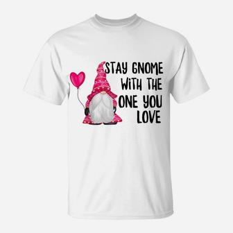 Womens Valentine's Day Stay Gnome With One You Love Be Safe Raglan Baseball Tee T-Shirt | Crazezy AU
