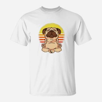 Yoga Sport Exercise With Pug Dog Shirt Gift T-Shirt | Crazezy AU