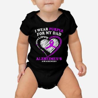 Alzheimers Awareness Shirt - I Wear Purple For My Dad Baby Onesie | Crazezy AU