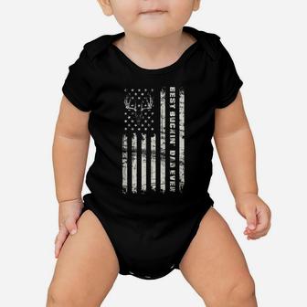 American Flag Best Buckin' Dad Ever Hunter Gift Mens Baby Onesie | Crazezy
