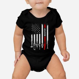 American Flag With Roofer Tshirt For Women Men Father Baby Onesie | Crazezy
