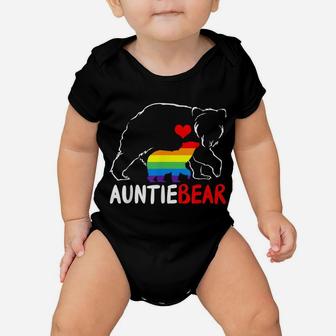 Auntie Bear Proud Aunt Rainbow Flag Lgbt Pride Mother's Day Baby Onesie | Crazezy AU