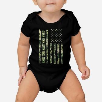 Best Big Brother Ever American Flag Camo Tshirt Fathers Day Baby Onesie | Crazezy DE
