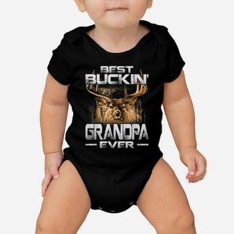 Best Buckin' Grandpa Ever Shirt Deer Hunting Bucking Father Baby Onesie | Crazezy DE