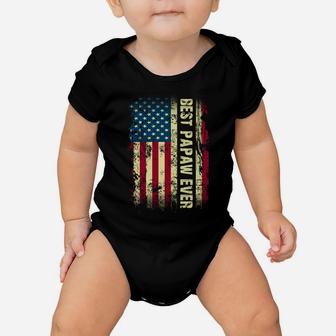 Best Papaw Ever Vintage American Flag Gift Fathers Day Tee Sweatshirt Baby Onesie | Crazezy