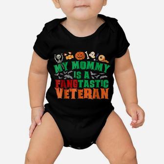 Cute My Mommy Is A Fangtastic Veteran Tshirt Baby Onesie | Crazezy