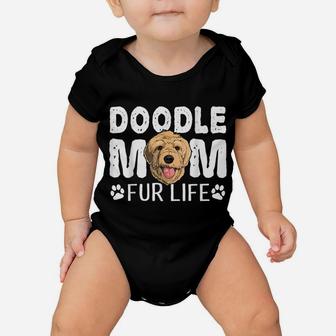 Doodle Mom Fur Life Funny Dog Pun Goldendoodle Cute Baby Onesie | Crazezy AU