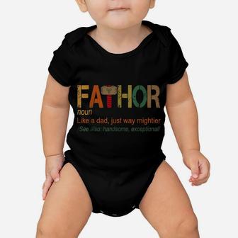 Fa-Thor Like Dad Just Way Mightier Hero Fathers Day Baby Onesie | Crazezy DE