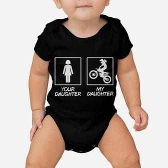 Funny Girl's Motocross Daughter Tshirt For Moto Mom Or Dad Baby Onesie | Crazezy UK